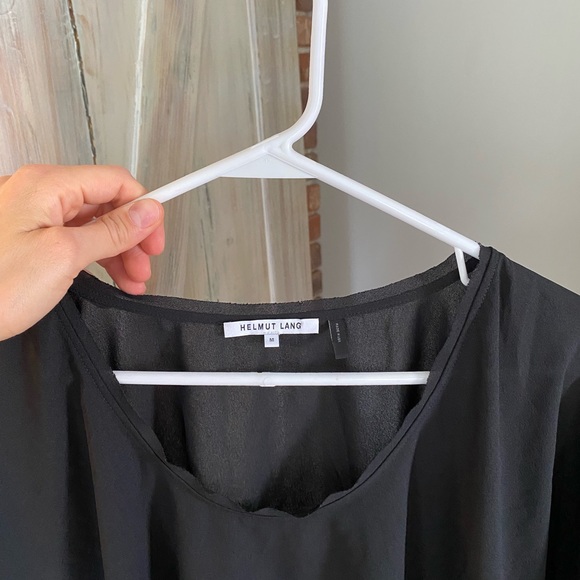 Helmut Lang / Black Cobble Bat Wing Top - Picture 3 of 4